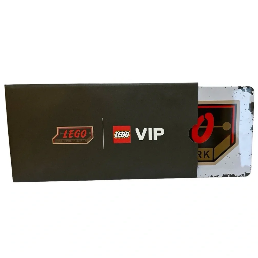 Lego Retro Collectible VIP Billund Denmark Tin License Plate sign - NEW